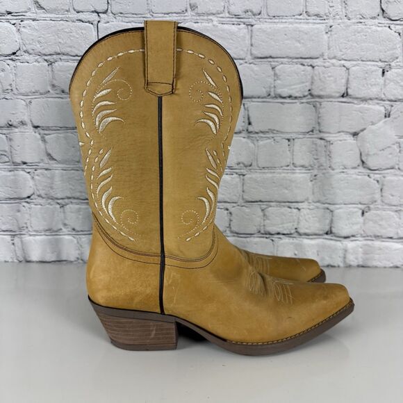 Sterling River Western Cowgirl Boots Women 11M Tan Mid Calf Rodeo Country Boho - Picture 7 of 14